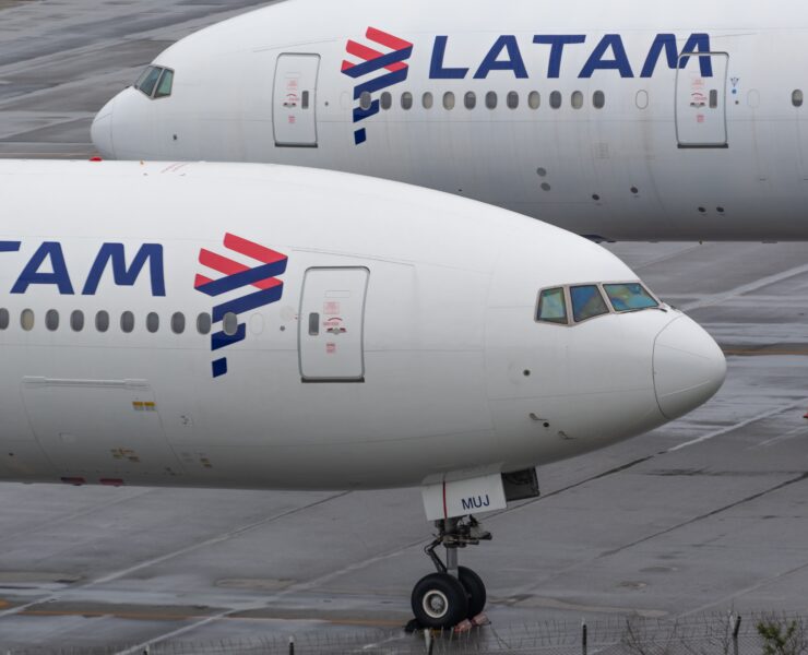 two LATAM Boeing 777s on the tarmac