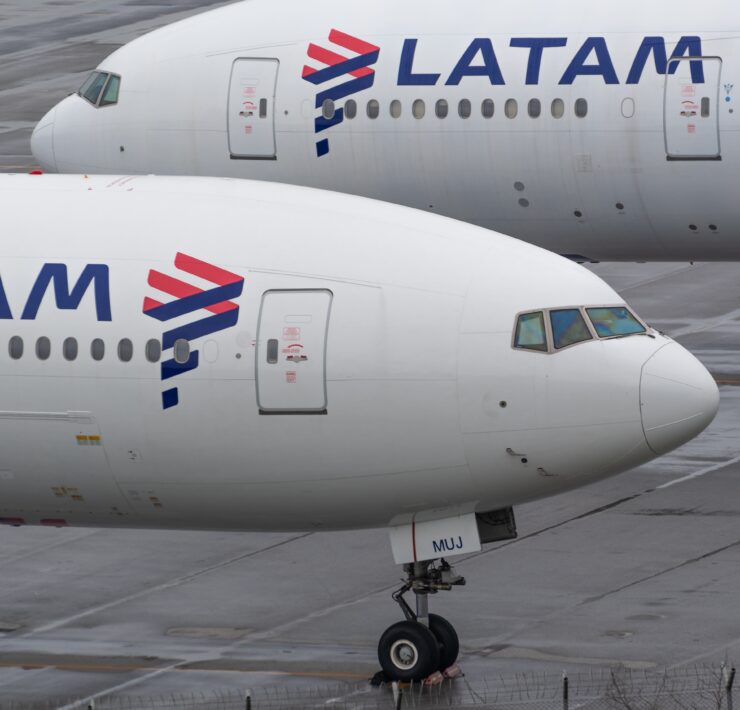 two LATAM Boeing 777s on the tarmac