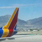 a southwest airlines plane on the ground at el paso airport