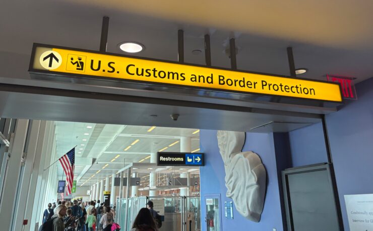 customs and border protection sign at JFK