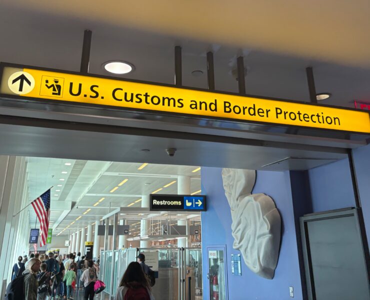 customs and border protection sign at JFK
