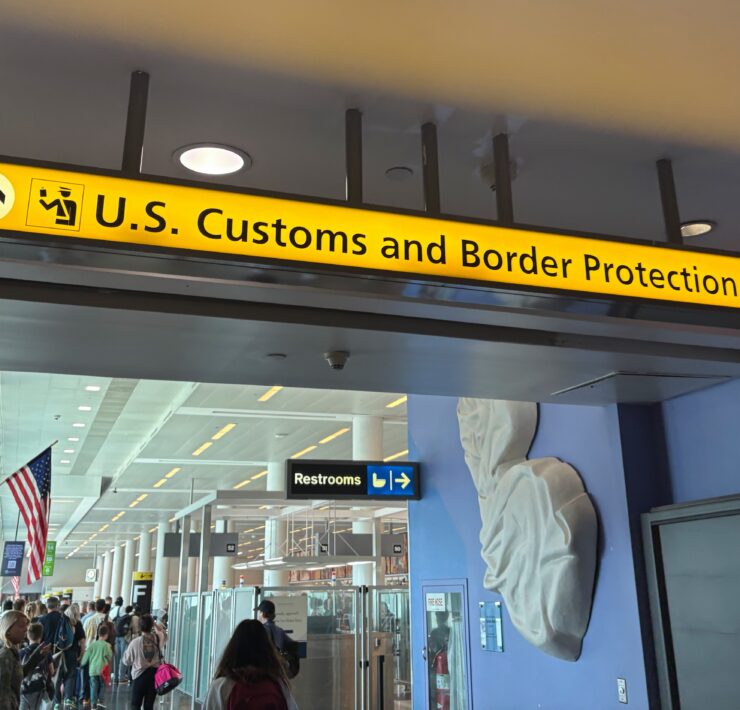 customs and border protection sign at JFK