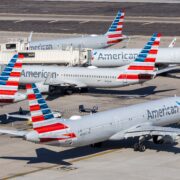 airplanes parked on a runway