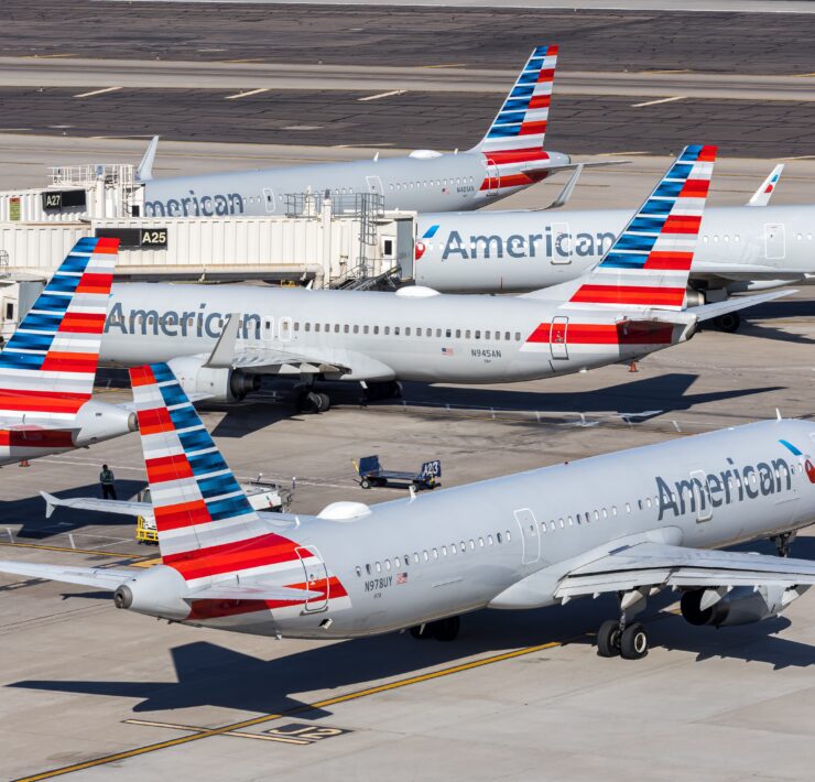 airplanes parked on a runway
