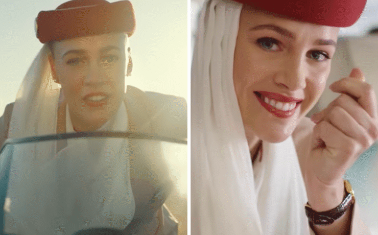 a woman wearing a red hat