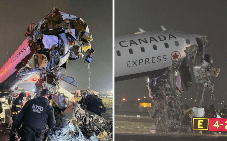 a plane crashed into a runway