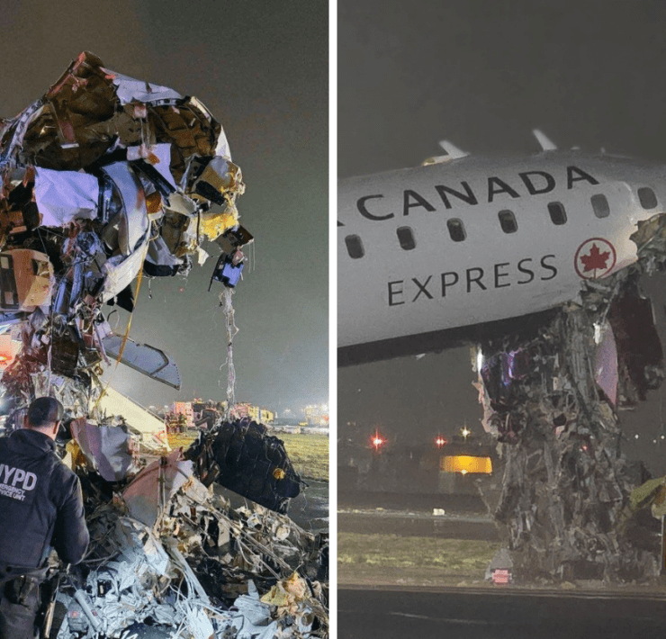 a plane crashed into a runway