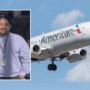 photo of missing AA flight attendant inset from photo of AA boeing 737