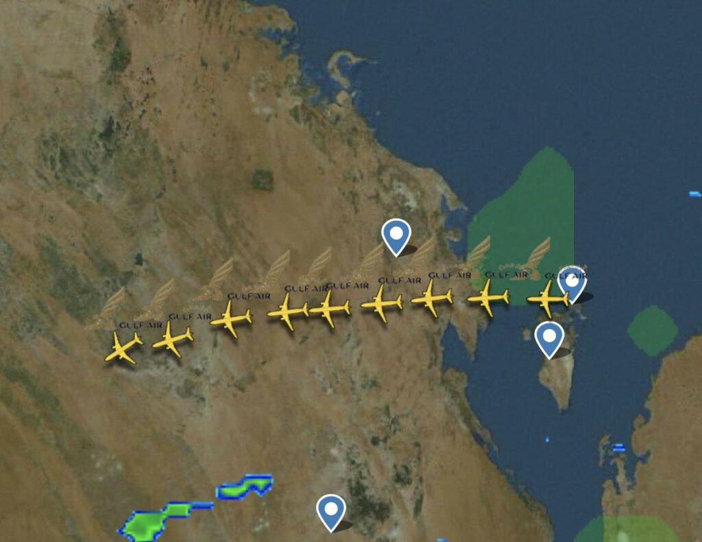 a map of planes flying