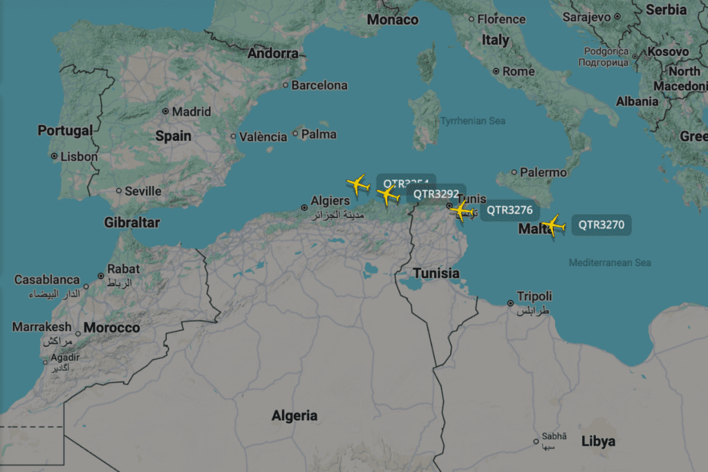 a map of the world with planes flying