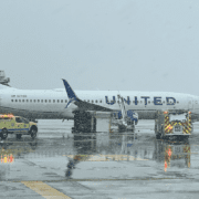 a plane on the runway