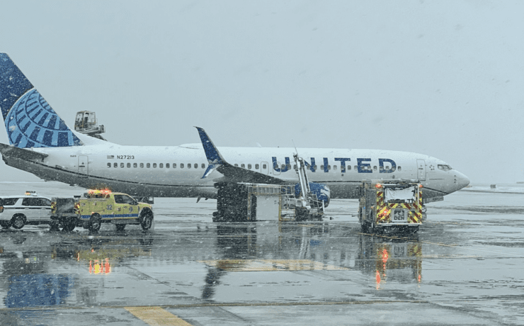 a plane on the runway