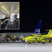 a yellow airplane and a plane