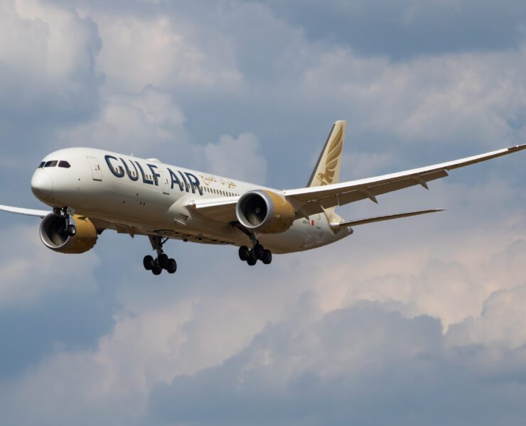 a large airplane flying in the sky