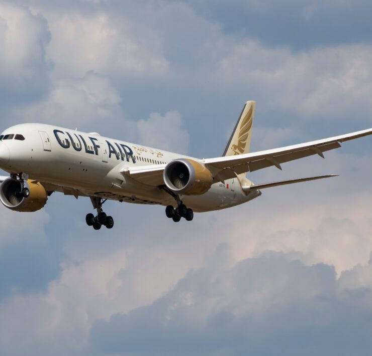 a large airplane flying in the sky