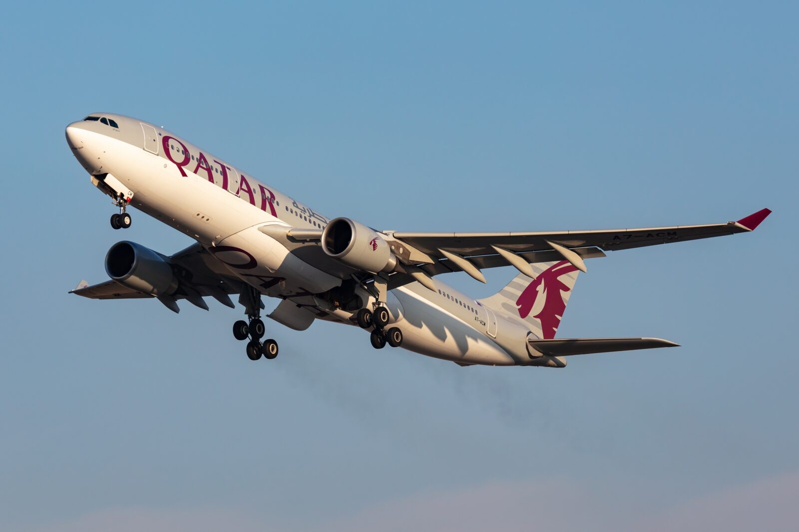 Qatar Airways Airbus A330 flying in the sky