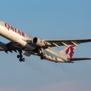 Qatar Airways Airbus A330 flying in the sky