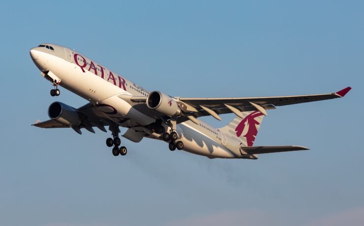 Qatar Airways Airbus A330 flying in the sky