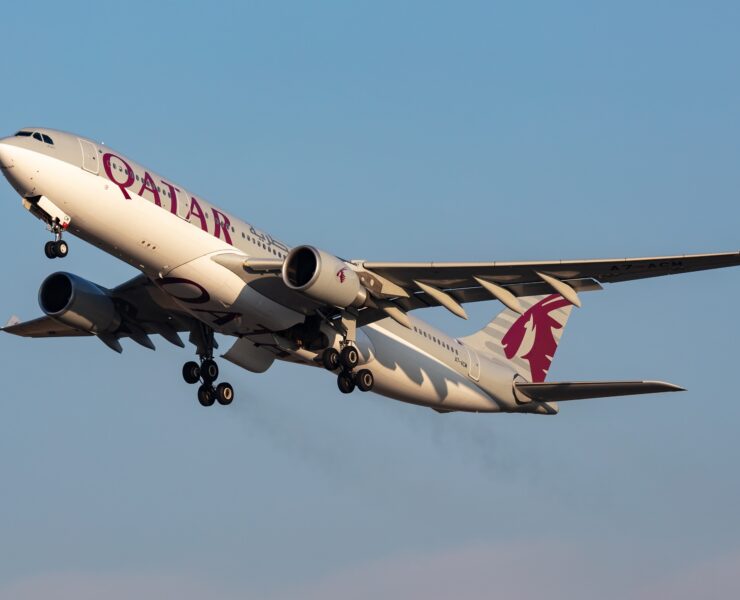 Qatar Airways Airbus A330 flying in the sky