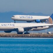 two united airlines planes coming into land at SFO
