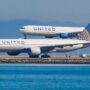 two united airlines planes coming into land at SFO