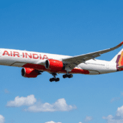an air india airbus a350 flying in the sky