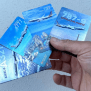 a collection of american airlines trading cards