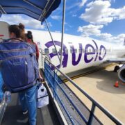 passengers boarding an avelo airlines plane