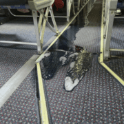 photo of a toilet leak on a psa airways plane