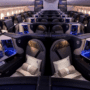 business class interior of new United Airlines Boeing 787 Dreamliner