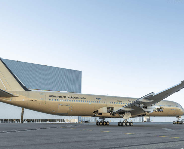 the first Qantas A350 after leaving the workshop in toulouse, france