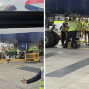 british airways aircraft impaled by engineering steps