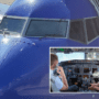 shattered windscreen of southwest airlines flight
