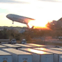 a surveillance video still showing a UPS MD-11 on fire