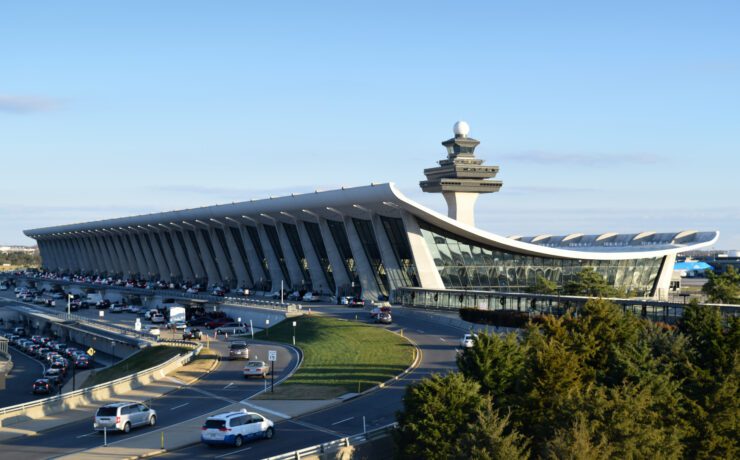 the main terminal building at washington dulles airport