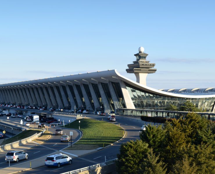 the main terminal building at washington dulles airport