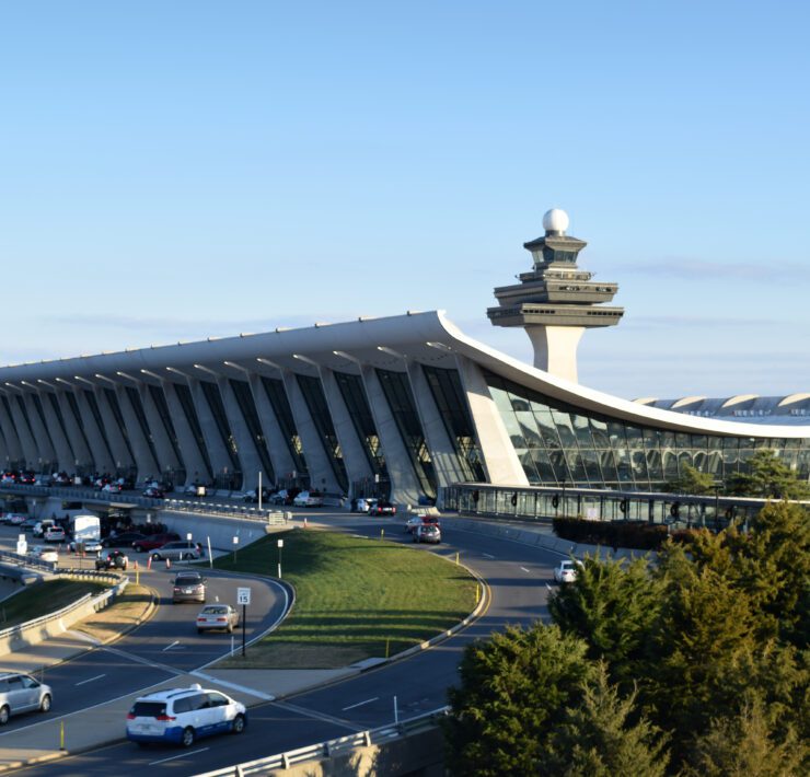 the main terminal building at washington dulles airport