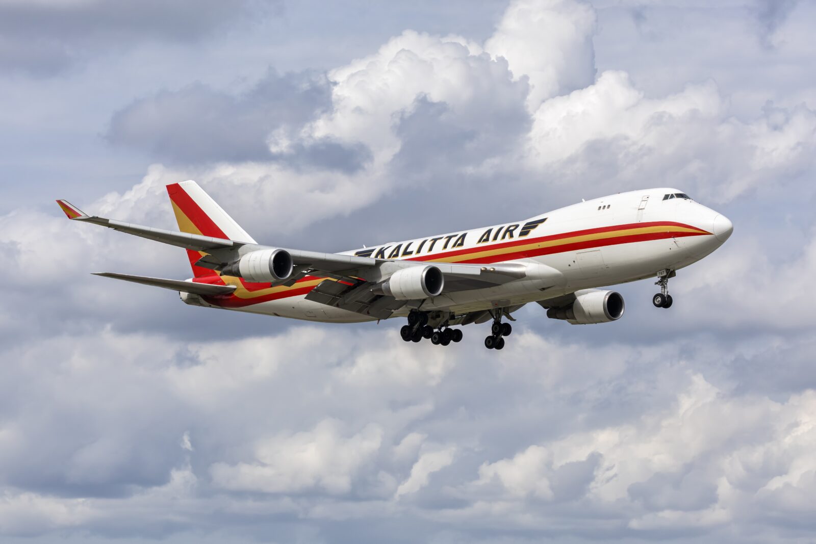 Kalitta Air 747 flying in the sky
