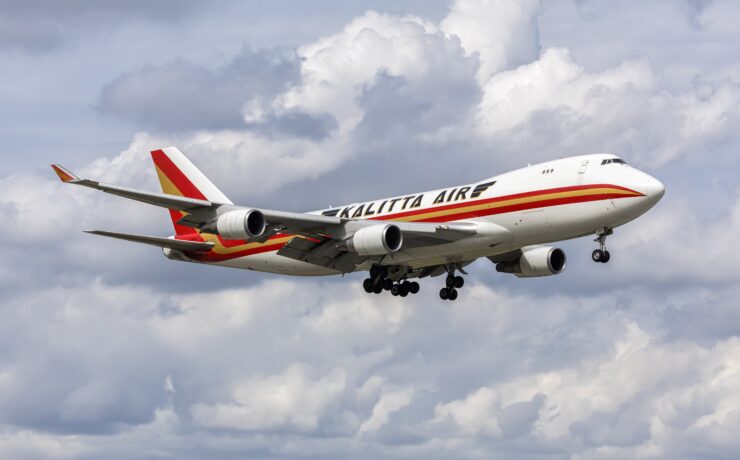 Kalitta Air 747 flying in the sky