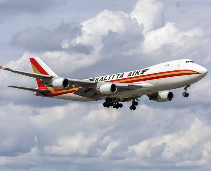 Kalitta Air 747 flying in the sky