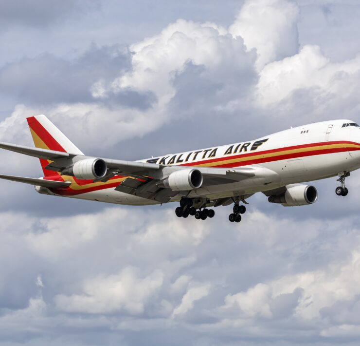 Kalitta Air 747 flying in the sky