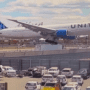 video surveillance footage of a united airlines 767 striking a delivery truck while landing at ewr