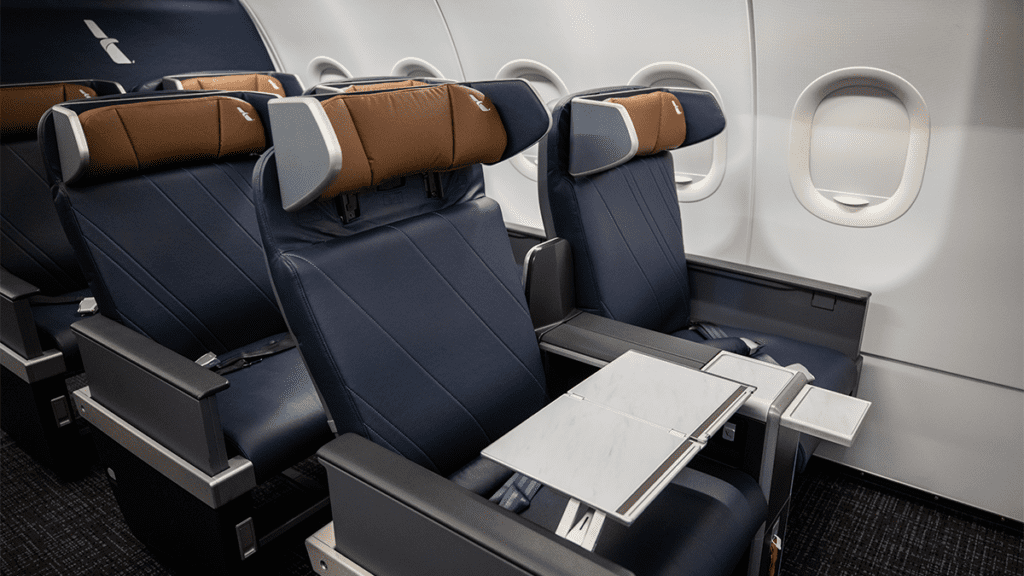 new first class seats on reconfigured american airlines airbus a320 series aircraft