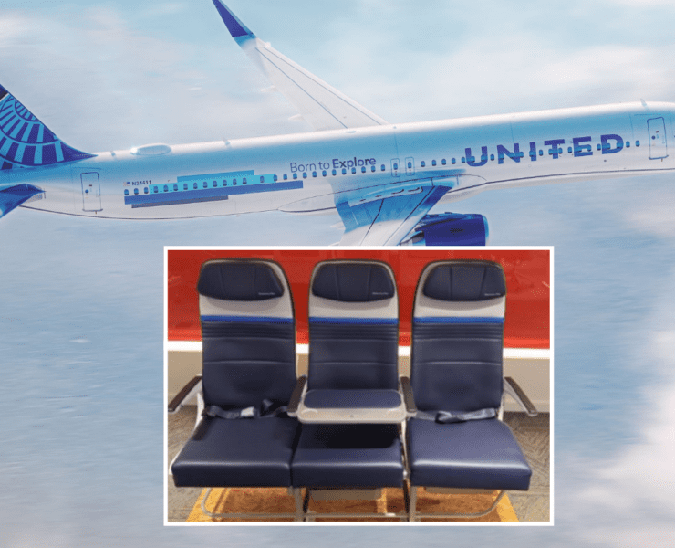 a rendering of the a321xlr and an inset picture of a new Economy product