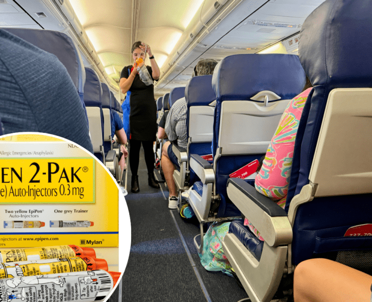 a southwest cabin and a inset photo of epipen autoinjectors