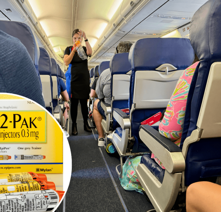 a southwest cabin and a inset photo of epipen autoinjectors
