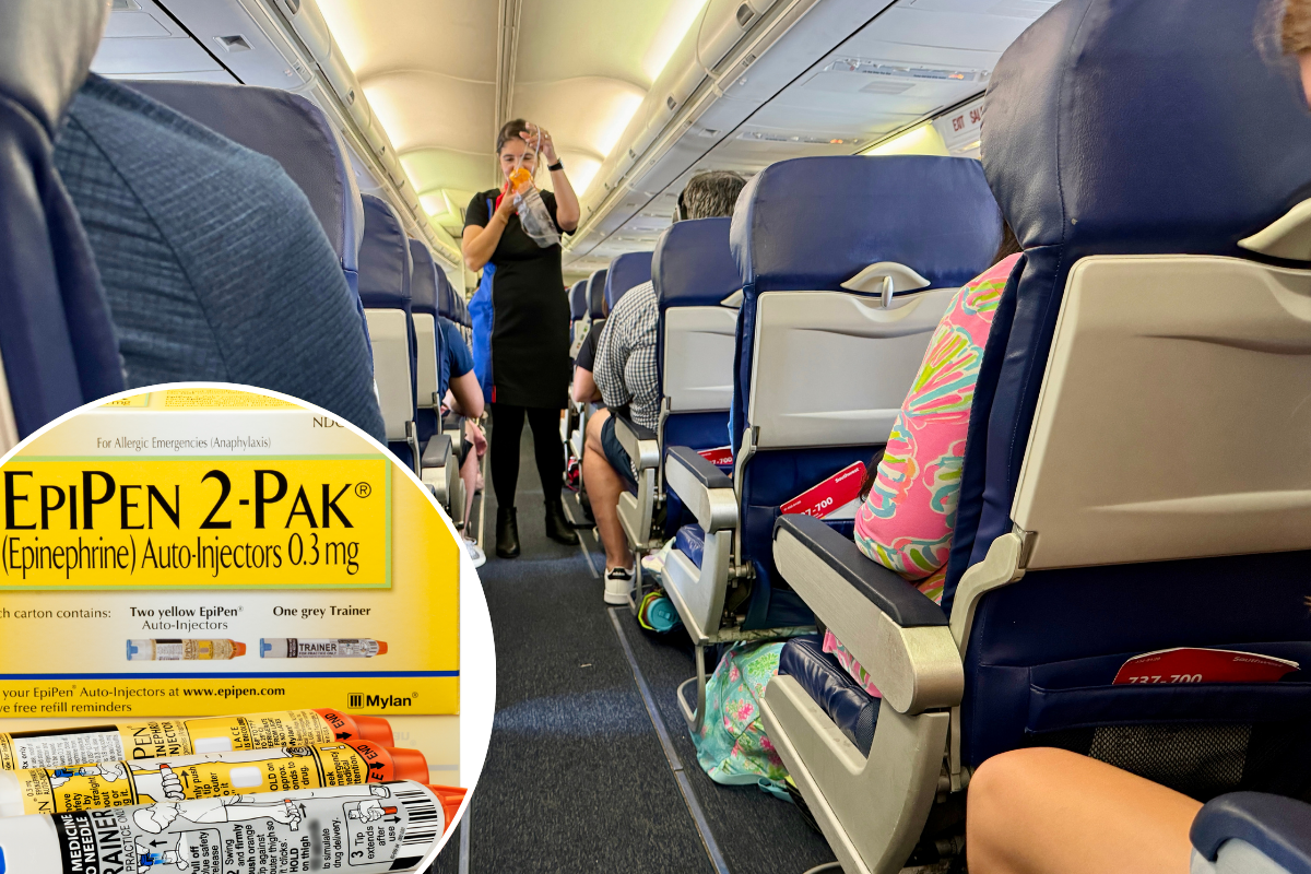 a southwest cabin and a inset photo of epipen autoinjectors