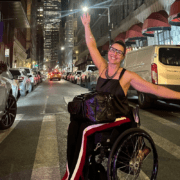 samanta bullock poses in front of the world trade center