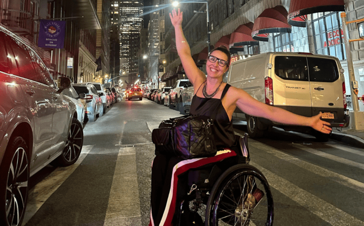 samanta bullock poses in front of the world trade center