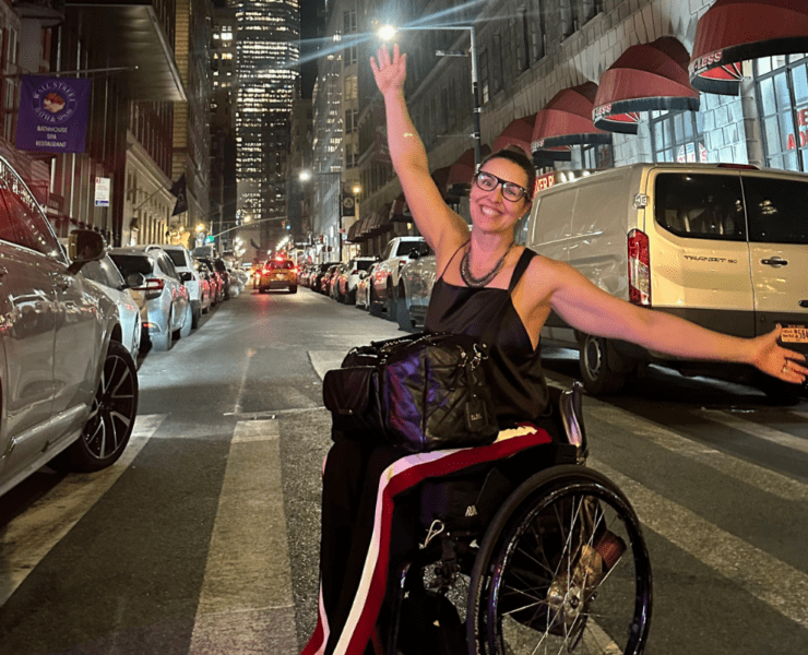 samanta bullock poses in front of the world trade center